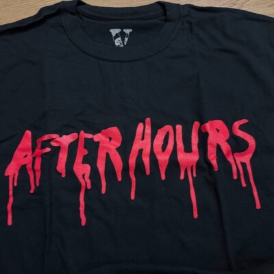 Vlone x The Weeknd After Hours Blood Drip T-Shirt Black Tee NEW