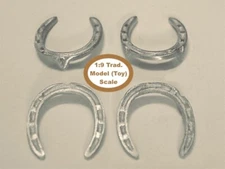 HORSING AROUND Traditional 1:9 Model Scale TOE CLIP HORSE SHOES Cast Pewter Set