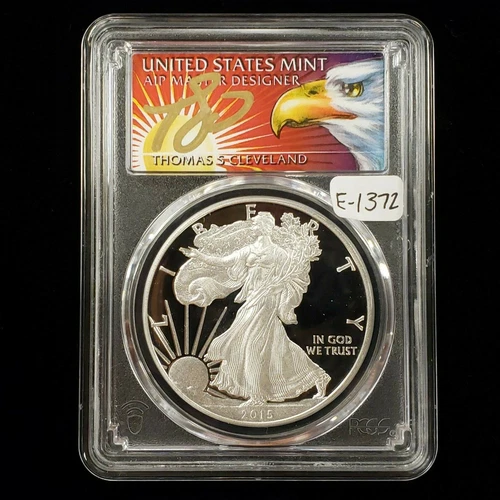 2015-W 1 oz American Silver Eagle Proof - Cleveland - PCGS PR 69 - E1372