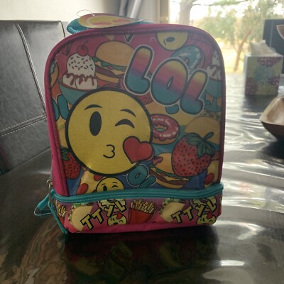Lunch Bag Emoji LOL Fast Forward Kids Insulated Padded Childs Lunchbox 2-Section