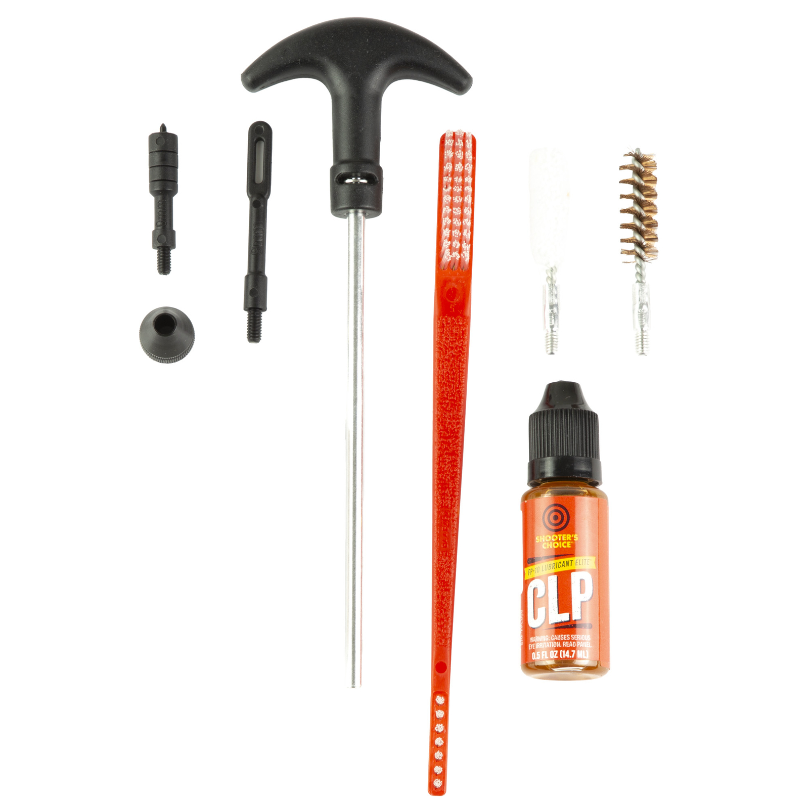 Shooter's Choice Cleaning Kit w/Brass Rod/Brushes & Patches f/9MM Mag Pistols
