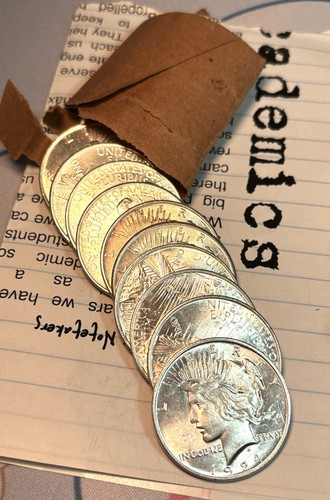 PEACE DOLLAR GEM UNCIRCULATED TO CHOICE BU FROM ORIGINAL ROLL MIXED DATES COINS