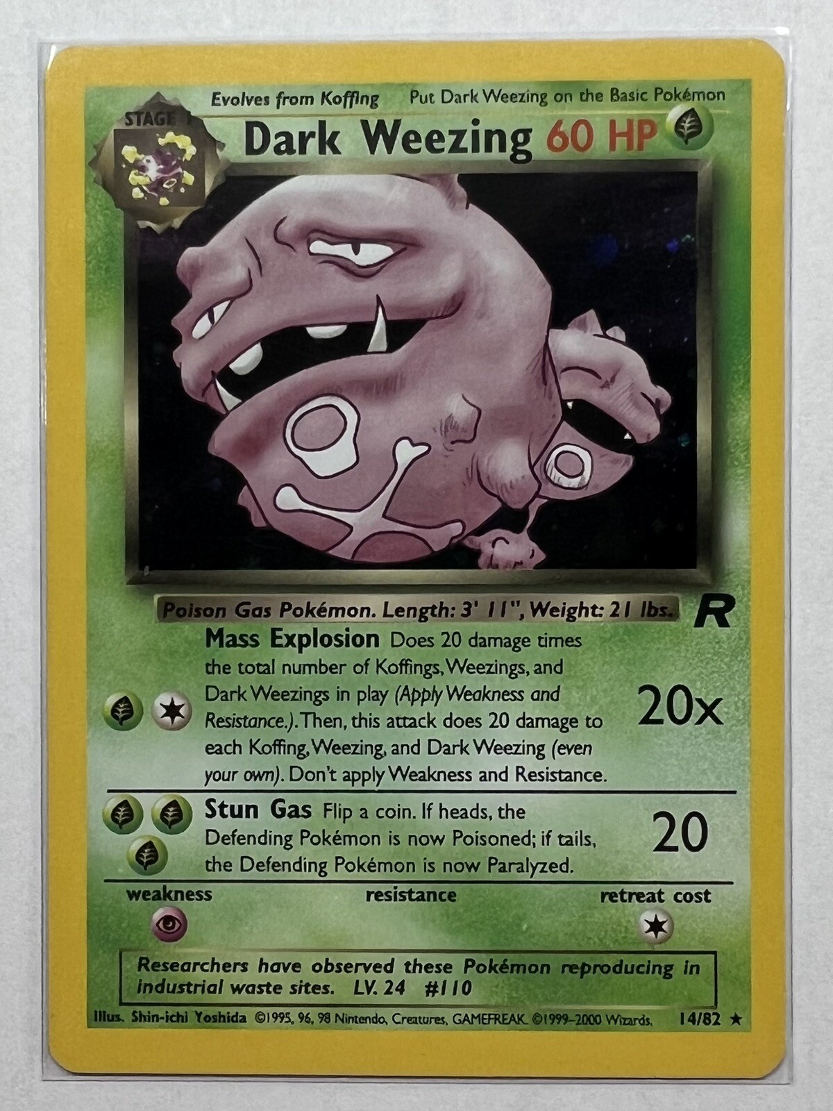Dark Weezing 14/82 Team Rocket Holo Rare Pokemon Card - NM / M