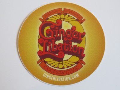 Beer STICKER ~ Artisan Beverage Cooperative Ginger ~ Greenfield, Massachusetts