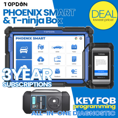 TOPDON Phoenix Smart OBD Intelligent Tablet & T-ninja Box Key Coding Programming
