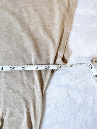 SJS Women's Beige Rayon Blend Short Sleeve Tunic w/Ruched Side Seams - Size L - Picture 5 of 6
