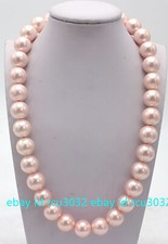 Huge 8/10/12/14/16mm Natural Pink South Sea Shell Pearl Round Beads Necklace 20"