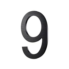 BetLight Modern Floating House Numbers- 5 Inch High Solid Brushed Aluminum Ad...