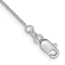 14K White Gold .85mm Spiga with Lobster Clasp Anklet 10" Gift for Women