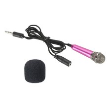 Mini Microphone Portable Vocal Microphone Rose Red for Singing 1Pcs