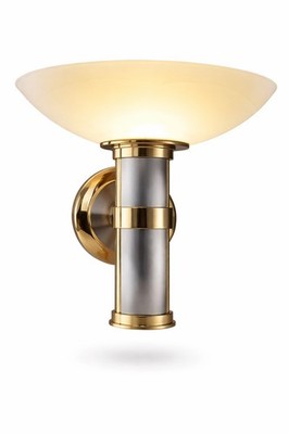 Bankamp B+M Wandleuchte 90er Messing Opalglas Postmodern Luxus Designlampe