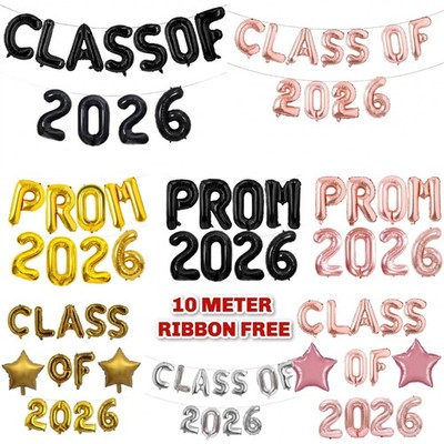 ABSCHLUSSBALL 2026 Luftballons 16'' Folie Abschluss Uni Schule Abschluss Party Deko Luftballons