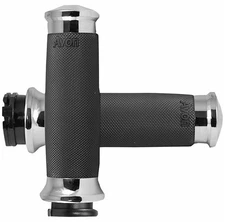 Avon Custom Contour Chrome Grips for Throttle Cable & 1" Bars (CC-85-CH)
