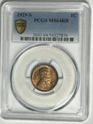 1929 S  LINCOLN CENT  PCGS MS 64 RB