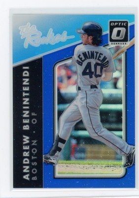 2017 Donruss Optic #TR4 Andrew Benintendi The Rookies Blue #/149