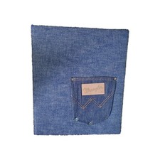 Vintage Wrangler Denim Blue Jeans Pocket 12" 3 Ring Binder Photo Album - Empty