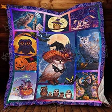 Halloween Owl 3D Customized Quilt, For Fans Home Decor Gift