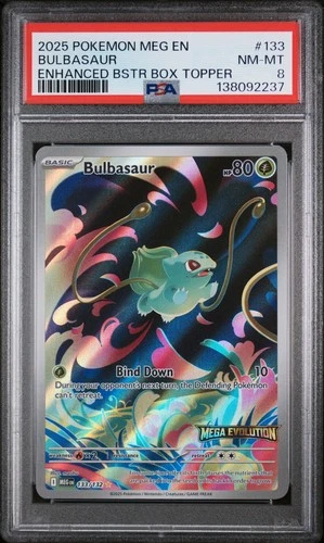 Bulbasaur 133/132 Enhanced Booster Topper Promo Mega Evolution Pokemon PSA 8