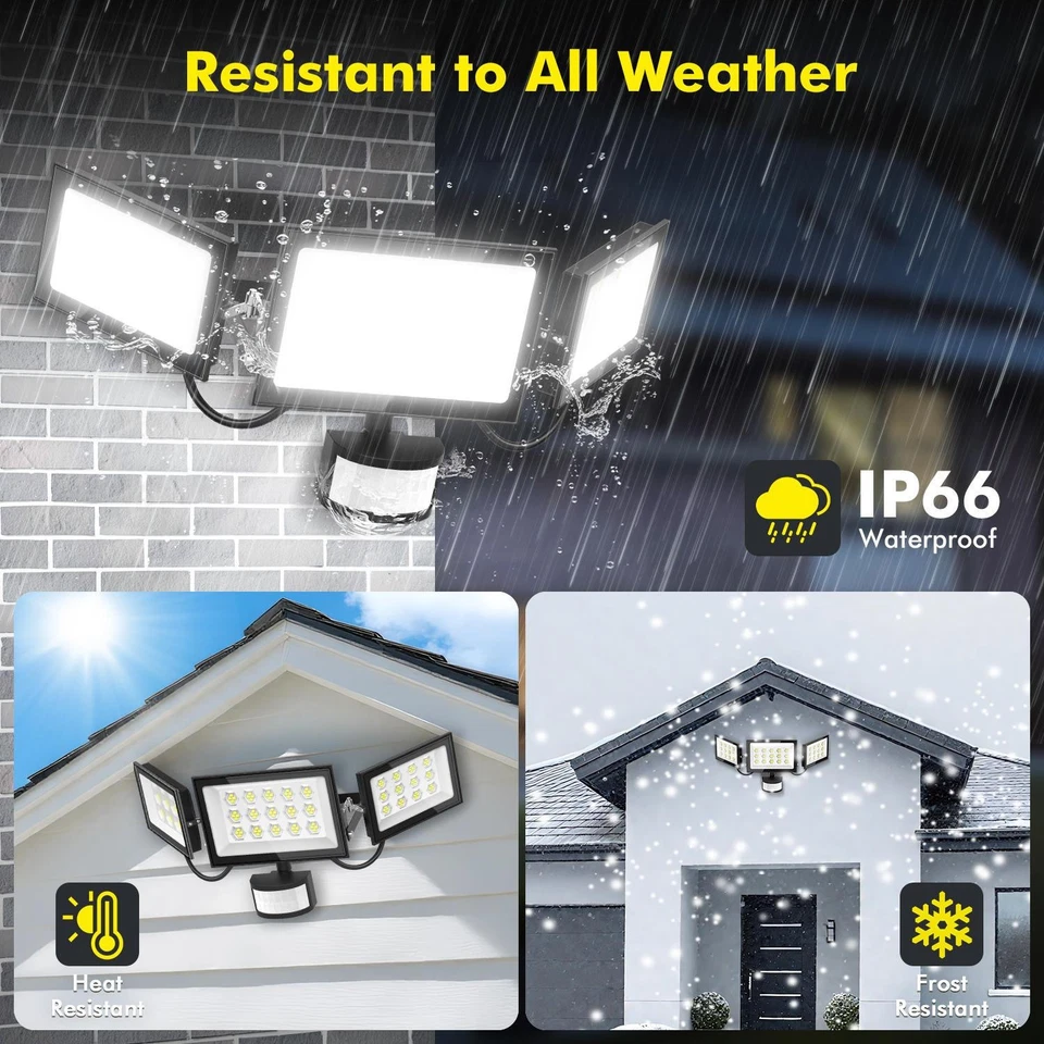LED Außenwandleuchte 150W mit Bewegungsmelder Wandleuchte Leucht IP65 Kaltweiß - Bild 3 von 4