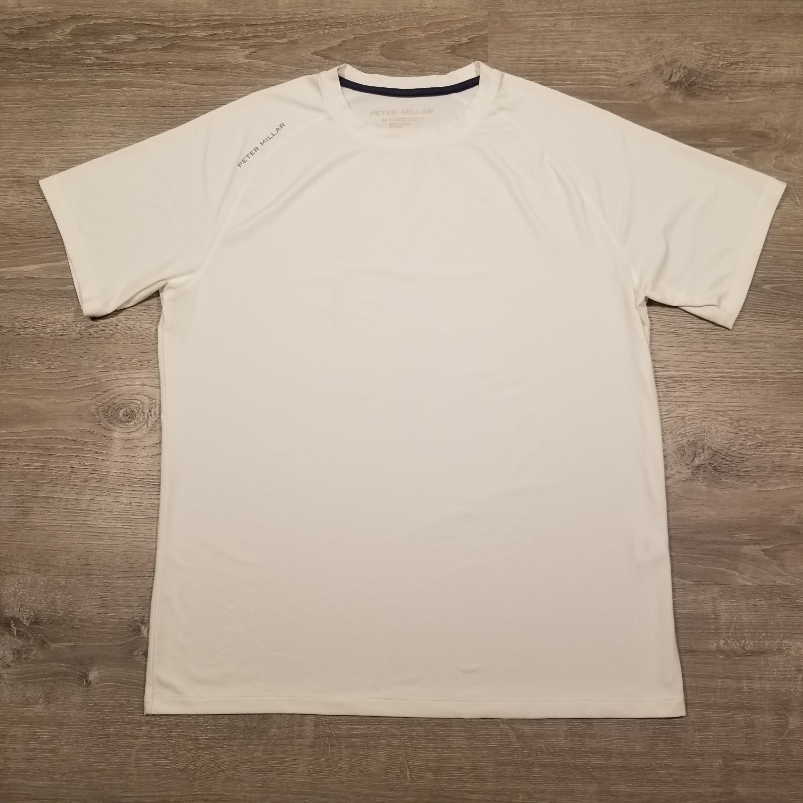 Peter Millar Aurora Performance Tshirt Mens Medium White Crown Sport Active Golf