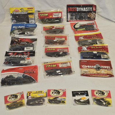 20 PACK VARIETY Plastic Baits Bass Dynasty Power Bait Bizz Baits Plus 5 Jigs NOS