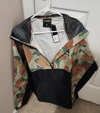 Black Rifle Coffee Anorak Windbreaker Hooded Jacket Frog Skin Camo Mens Size XL