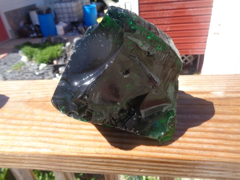 Glass Rock Slag Clear Emerald Green Rocks 6.2 lbs 91E Landscaping Aquarium