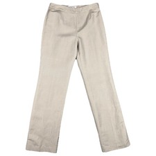 Kasper Audrey Classic Side Zip Dress Pant Womens 4 Mid Rise Trousers Linen Blend