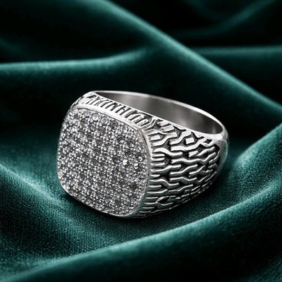 Silberner SYGNET Edelstahlring Mit Cubic Zirkonia Edelsteinen Schmuck