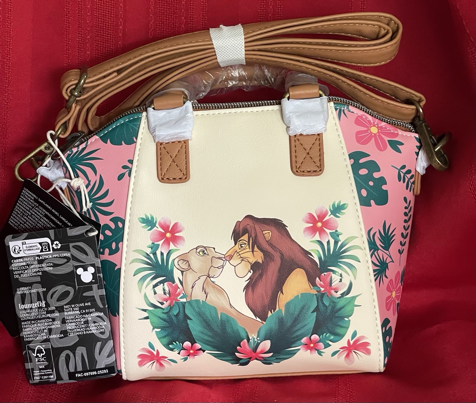 Loungefly Disney The Lion King Simba & Nala Tropical Mini Satchel Bag