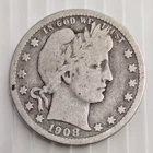 1908 D Barber Quarter 90% Silver