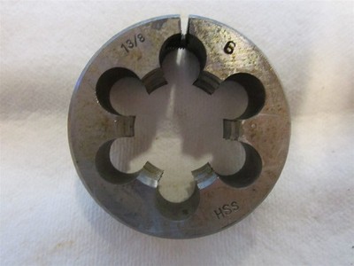 1-3/8 - 6 UNC Thread Round Die 1'' Thick 2-1/2'' Outside Diameter High Speed Steel