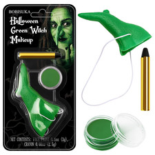 Green Face Paint with Fake Nose Witch Makeup Kit Halloween Character Set for Kid