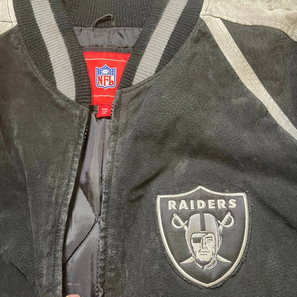 Vintage Los Vegas Raiders NFL Suede Leather Jacket - Image 2 of 4