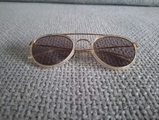 EYEVAN 7285 Round Titanium Sunglasses Model 762 Gold Transparent Brown LNS 48-24