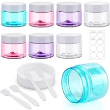Travel Containers for Toiletries Plastic Cream Jars TSA Approved 8 Pack 2oz R...