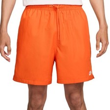Nike Club Woven Flow Shorts Mens S Orange Pull On Drawstring Lightweight NEW