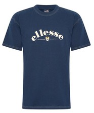 Image of Ellesse Men's Kempa T-shirt Short Sleeve Navy Relaxed Tee Cotton Top New S - 2XL
