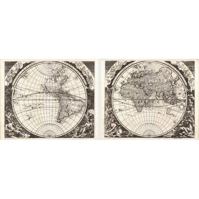 The 1696 Double Hemisphere World Map by Johann Zahn