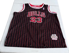 Michael Jordan Mitchell  Ness Authentic Black /Pinstripe Bulls Jersey XL 1984