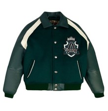 Men's AVIREX WOOL Real LEATHER Bomber JACKET Avirex CLASSIC Wool Bomber Jacket