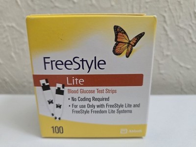 Freestyle Lite Blood Glucose Test Strips  - 100ct   Exp: Jul-Oct 2027 Imported