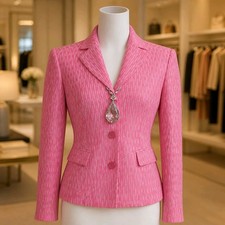 JONES NEW YORK NWT 209 SZ 10 M Women's Papaya Color Silk Long Sleeve Blazer