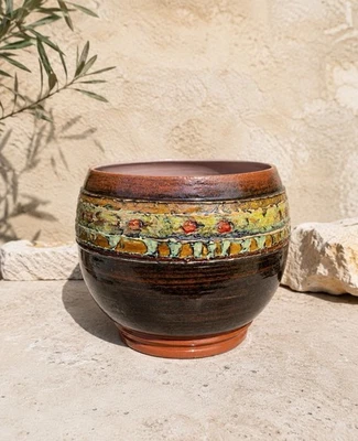 Cache-pot Vintage En Ceramique Émaillée - Photo 1/4