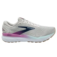 Womens Brooks Ghost 16 120407 White Grey Estate Blue Running Shoes Wide