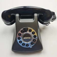 Vintage Style Conair Metropolis Pewter Gray Push Button Corded Desk Phone Retro