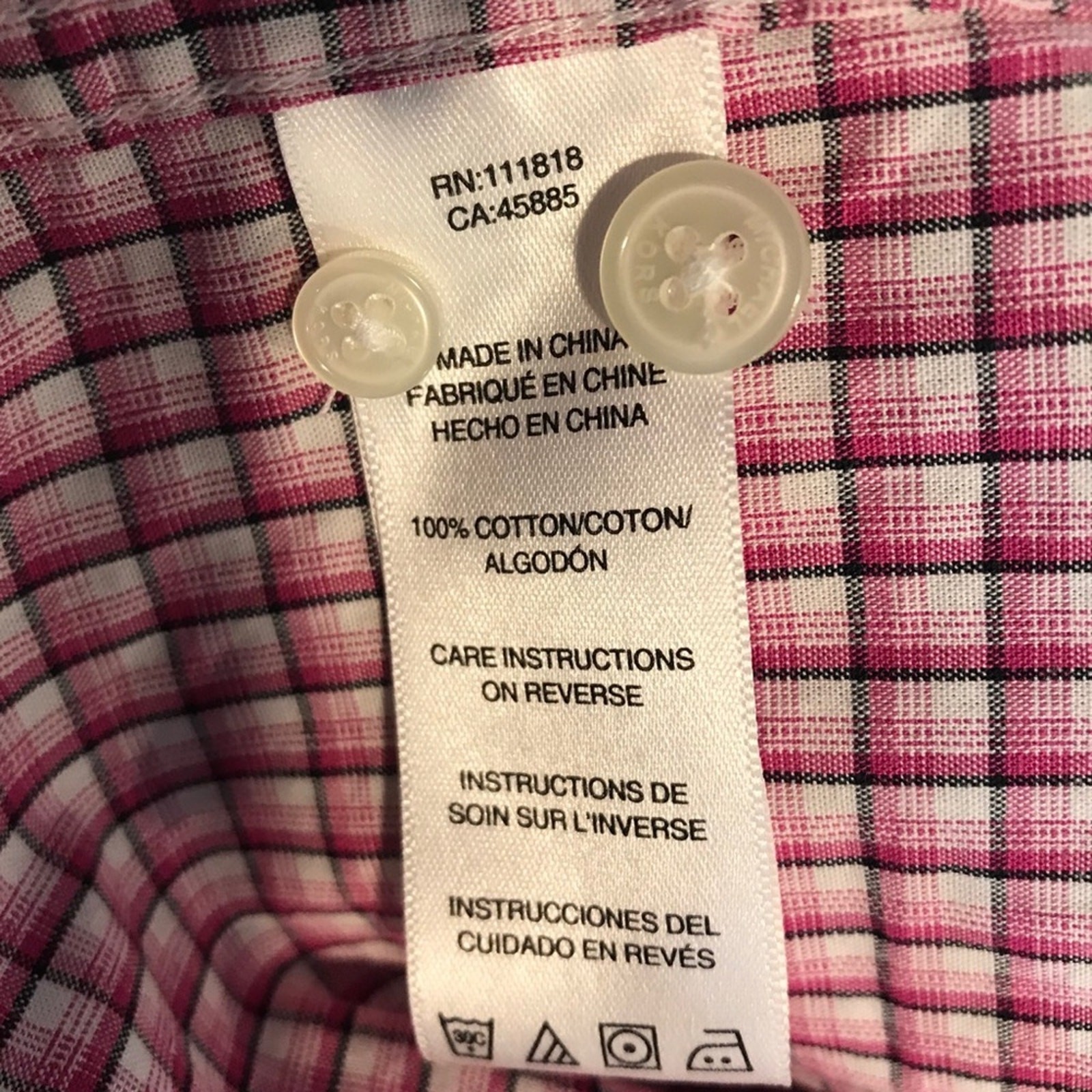 MICHAEL Michael Kors Checked Button Down Shirt Sz… - image 4