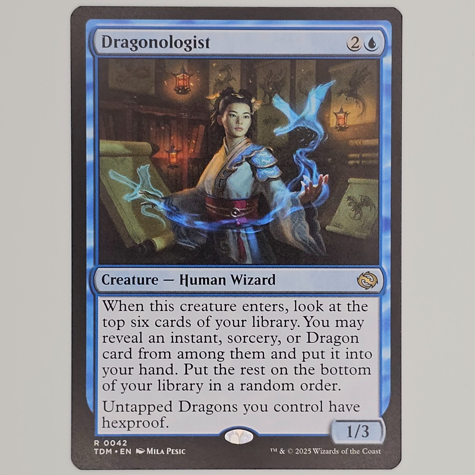 2025 Magic MTG Dragonstorm Dragonologist Prerelease Rare #0042