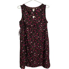 Gap Maternity Dress Small Black Pink Floral Sleeveless Empire Waist V-Neck NWT