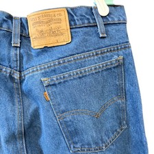 Vintage Levis 509 Orange Tab Jeans Mens 38x32 Dark Wash Straight Leg Made in USA